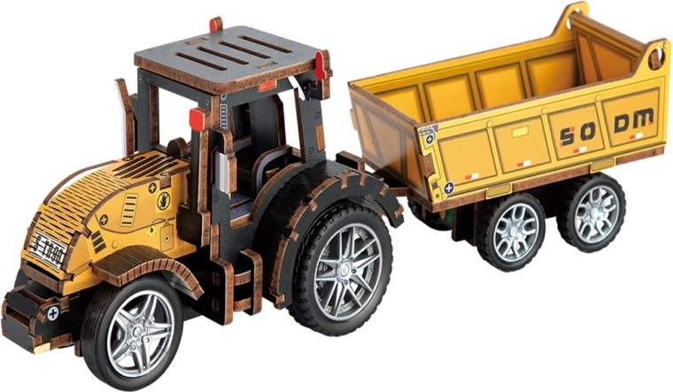 2Kids Toys 3D drewniana układanka traktor z przyczepą