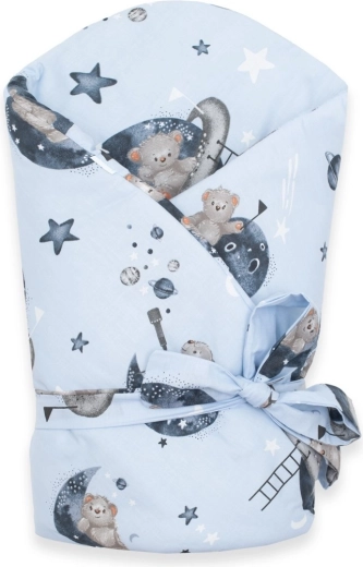 Dziecięca rożek New Baby miś w kosmosie 80 × 80 cm
