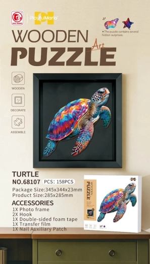 Drewniane puzzle żółw, 158 elementów