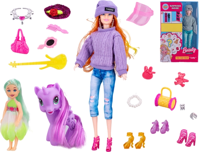 Modna lalka 29 cm z ruchomymi kończynami i akcesoriami