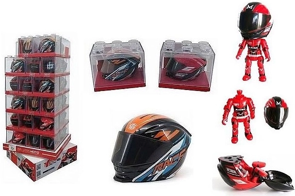 Składana figurka motocyklisty w kasku