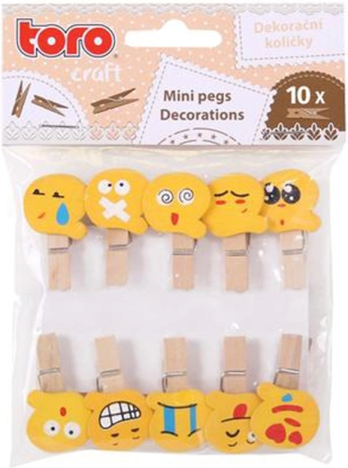Drewniane dekoracyjne klamerki Toro buźka 10 szt.