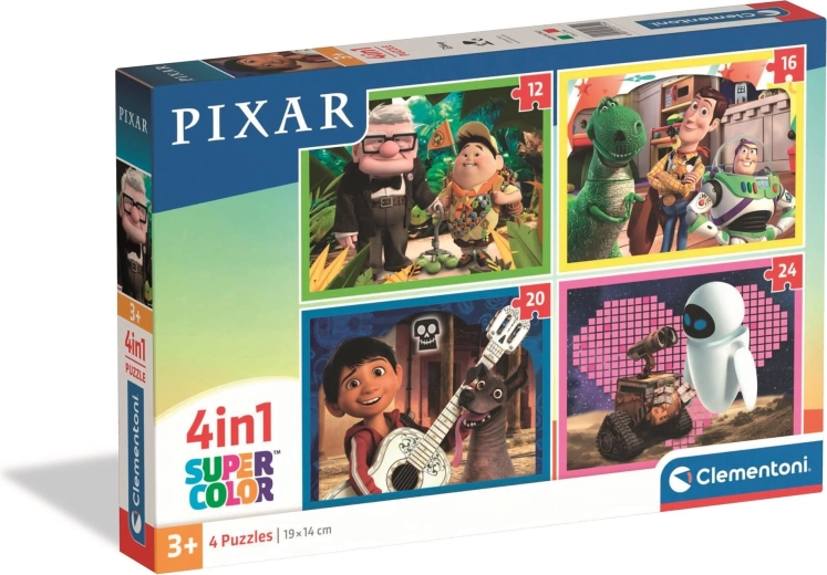 CLEMENTONI puzzle Pixar bajki 4w1 (12, 16, 20 i 24 elementy)