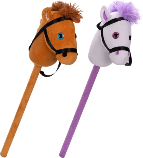Pluszowy konik na kiju 75 cm (2 kolory)