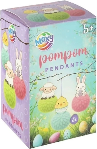 Wielkanocne zawieszki z pomponikami, 3 szt.