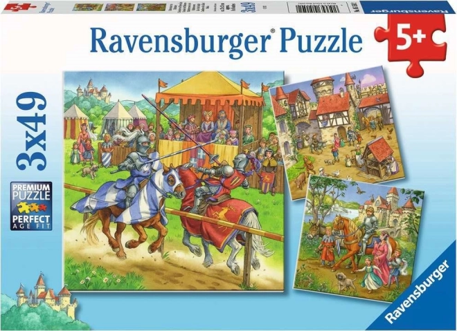 Ravensburger puzzle rycerski turniej 3×49 elementów