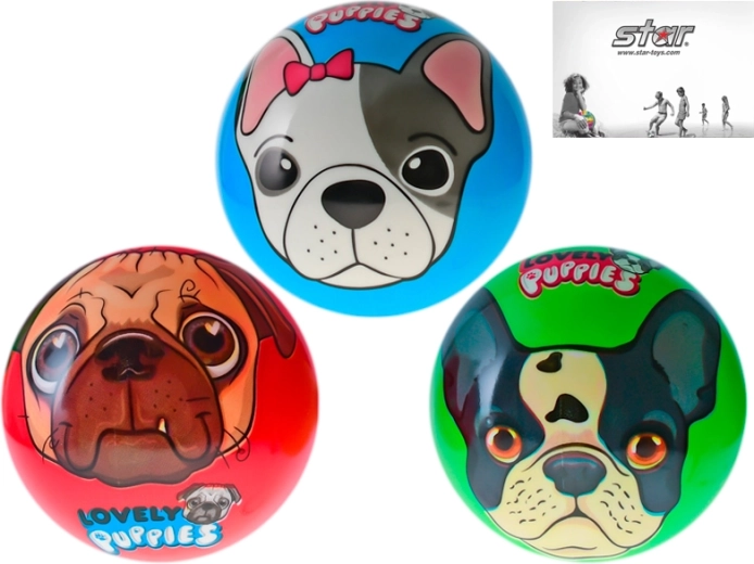 Piłka ze szczeniaczkami 11 cm dla dzieci od 10 miesięcy