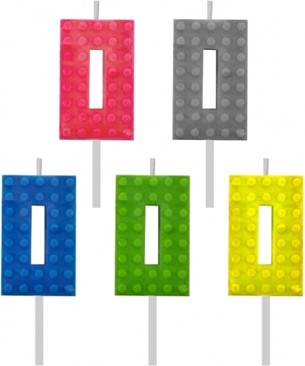 Urodzinowa świeczka klocki cyfra 0, 5,5 cm