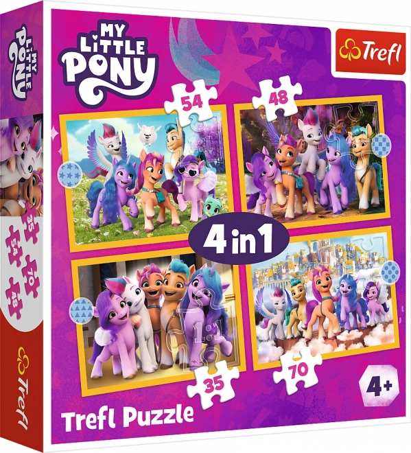Puzzle 4 w 1 – Poznaj kucyki MY LITTLE PONY Trefl