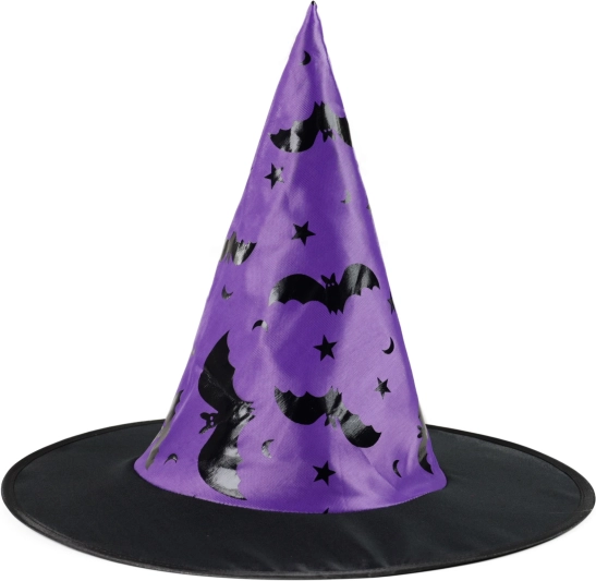 dziecięcy kapelusz czarownicy z nadrukiem nietoperzy