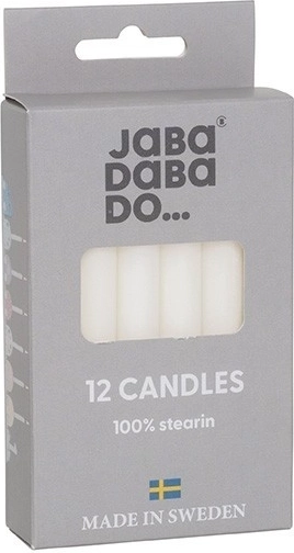 Jabadabado urodzinowe świeczki do świecznika białe (12 szt.)