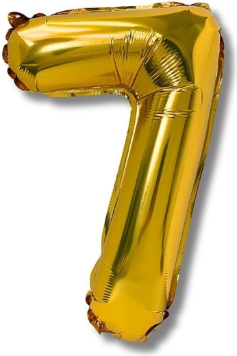 Balon foliowy cyfra 7, 40 cm, złoty