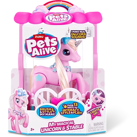 Interaktywny jednorożec Pets Alive ze stajnią