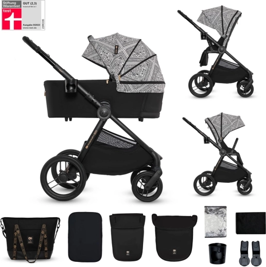 KINDERKRAFT Nea 2 2w1 wózek wielofunkcyjny Lunar Black Bizuu