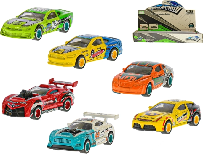 Metalowy samochodzik wyścigowy 7 cm na mechanizm z napędem wstecznym – 6 rodzajów