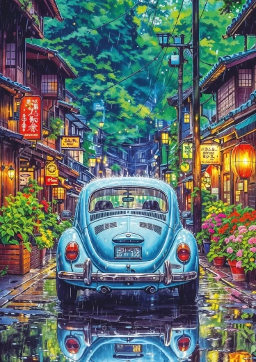 Puzzle Tokio w deszczu 500 elementów