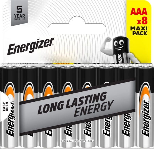 Energizer baterie alkaliczne AAA, 8 szt.