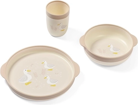 Babyono dziecięcy zestaw obiadowy Farmer, talerz, miska i kubeczek, 12m+