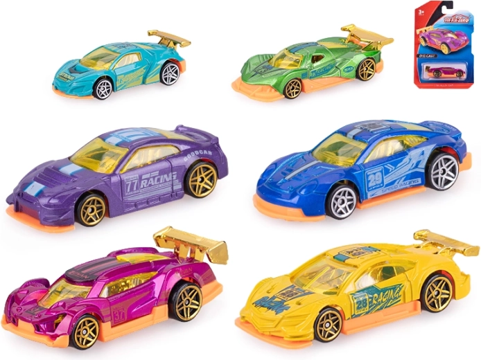 Wyścigowy samochodzik 8 cm z wolnym biegiem – metal i plastik