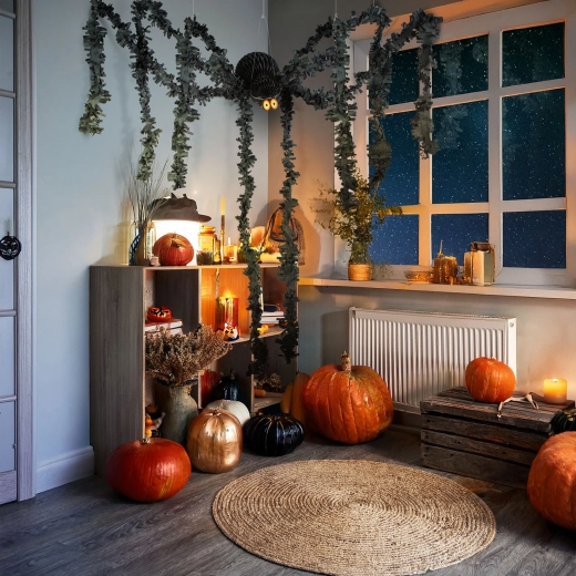 Halloweenowa dekoracja – czarny papierowy pająk