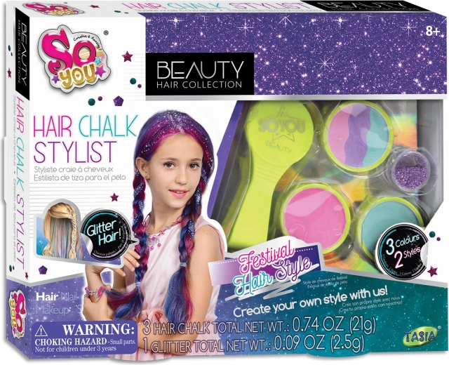 Tasia kolorowe kółka do włosów z brokatem