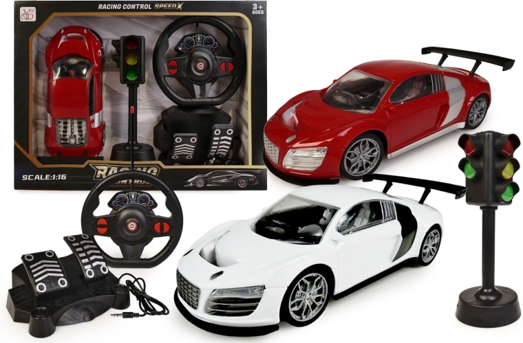 RC auto z kierownicą i sygnalizacją świetlną