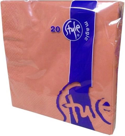 Papierowe serwetki terakota 33 × 33 cm, 2 warstwy, 20 szt.