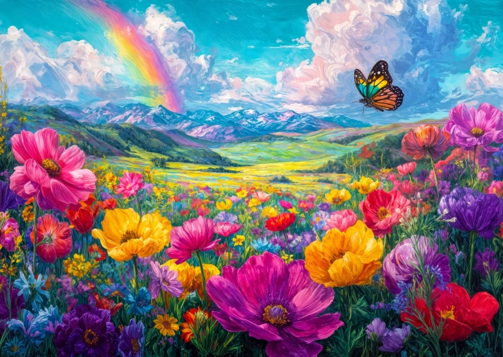 Puzzle Enjoy Tęczowa Łąka 1000 elementów