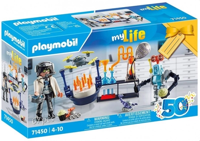 PLAYMOBIL zestaw prezentowy: naukowiec z robotami