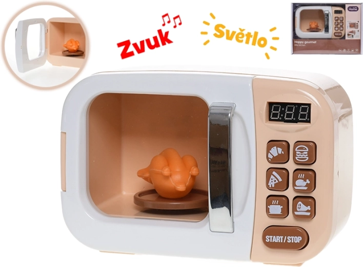 Dziecięca kuchenka mikrofalowa ze światłem, dźwiękiem i akcesoriami