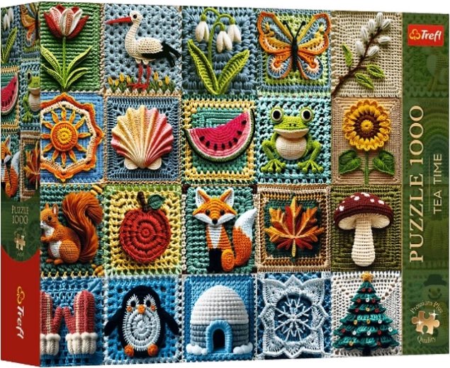Puzzle Trefl Premium Plus Tea time: szydełkowane cztery pory roku 1000 elementów