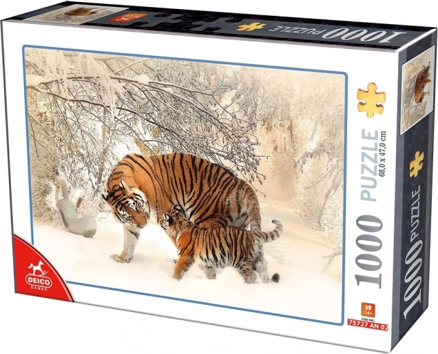 Puzzle Tygr z młodym 1000 elementów