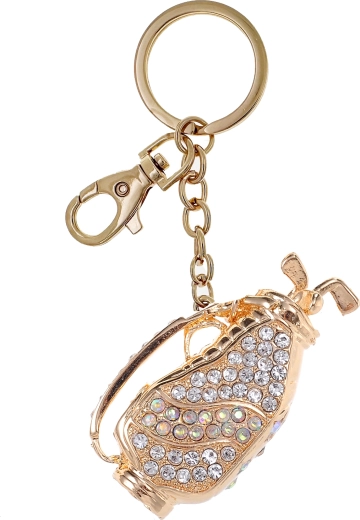 Złoty brelok do kluczy w kształcie kija golfowego