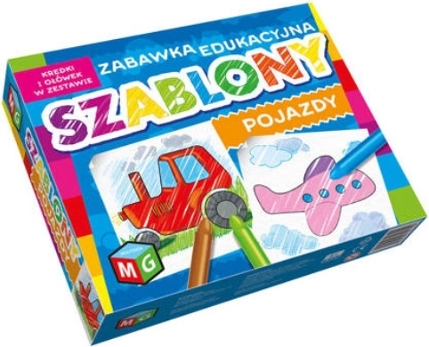 Multigra szablony pojazdów z kredkami