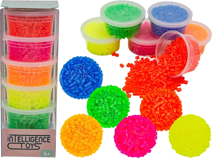 Fluorescencyjne koraliki do prasowania – zestaw uzupełniający 3000 szt., mix 6 kolorów