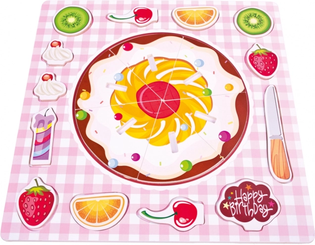 BINO drewniana układanka ciasto