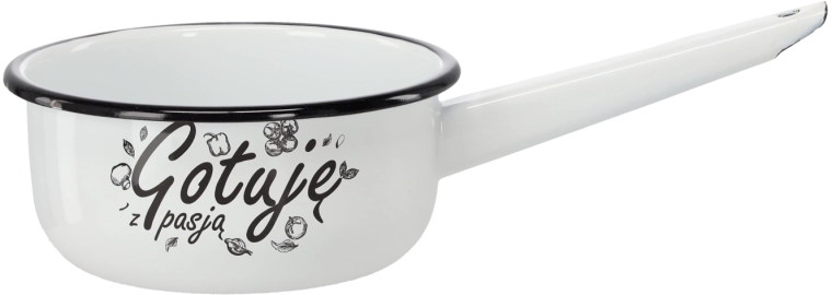 Rondel emaliowany z rączką 1,5 l, 16 cm, biały Gotuję z pasją