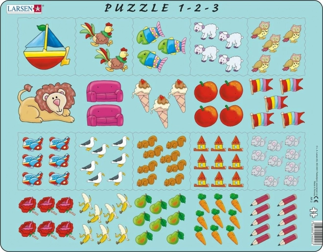 Puzzle Larsen obrazkowa nauka liczenia dla dzieci 10 elementów