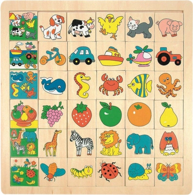 Drewniane puzzle wkładankowe dla dzieci 3+