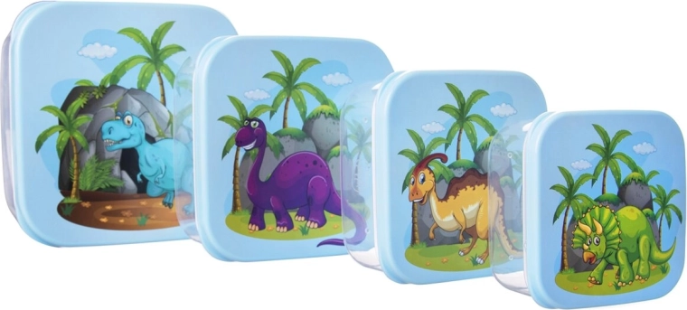 Dziecięce pojemniki na przekąski dinozaur 4 szt.