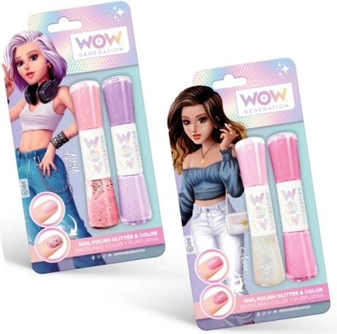 Podwójny lak do paznokci WOW Generation – kolorowy i brokatowy