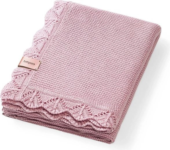 BabyOno pleciony bambusowy kocyk Pink 75 × 100 cm