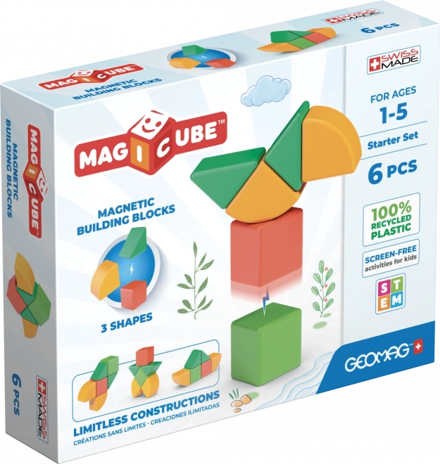 Geomag Magicube Shapes – magnetyczna układanka dla najmłodszych, 6 elementów