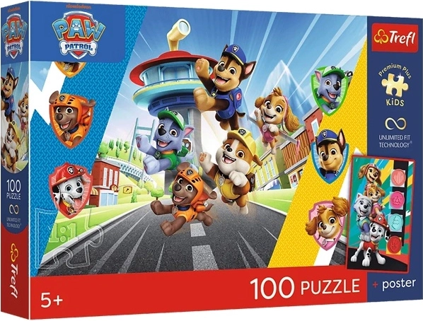 Puzzle Premium Plus Kids Psi Patrol – Psie przygody 100 elementów