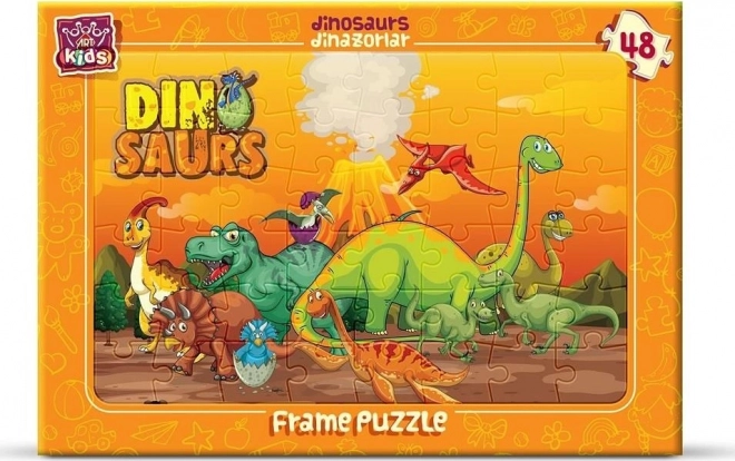 ART PUZZLE dinozaury – puzzle ramkowe 48 elementów