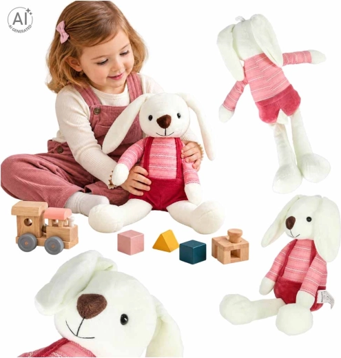 Pluszowy króliczek w czerwonych spodenkach 36 cm - 1 sztuka