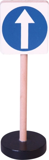 Drewniany znak drogowy - nakaz jazdy prosto