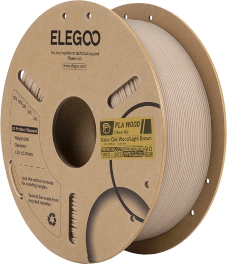Filament Elegoo PLA z włóknem drzewnym – jasny dąb