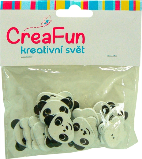 Drewniane guziki panda, mix kolorów, 20 szt. (23 × 20 mm)