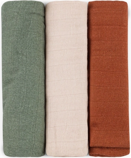 Petite&Mars zestaw bambusowych pieluszek muślinowych Moussy Earth Tones 68 × 68 cm (3 szt.)